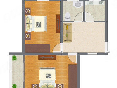 2室1厅 53.11平米