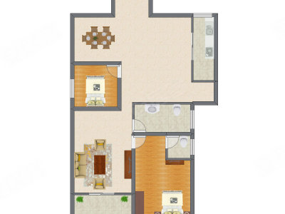 2室2厅 99.80平米