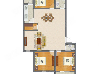 3室2厅 80.01平米