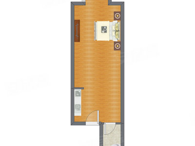 1室0厅 49.86平米户型图