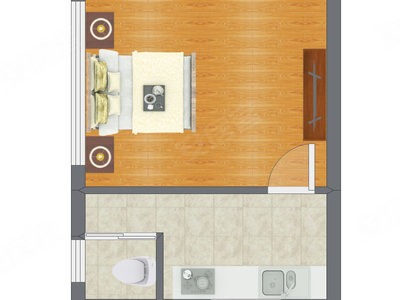 1室0厅 28.53平米户型图