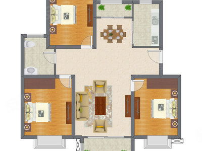 3室2厅 118.64平米