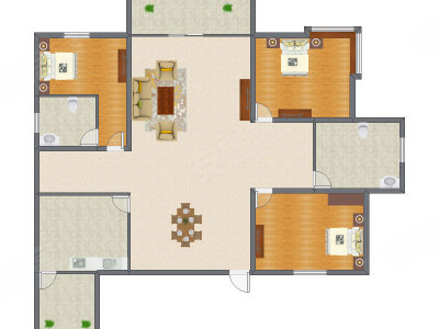 3室2厅 181.31平米