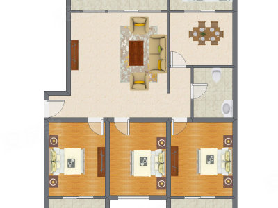 3室2厅 155.97平米户型图