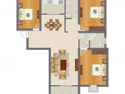 3室2厅 93.33平米