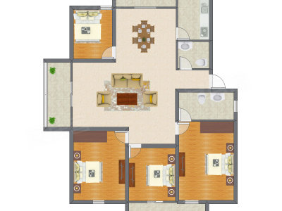 4室2厅 132.04平米