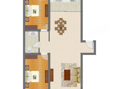2室2厅 112.90平米户型图