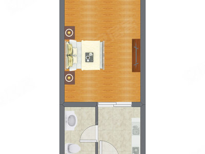 1室0厅 46.91平米户型图