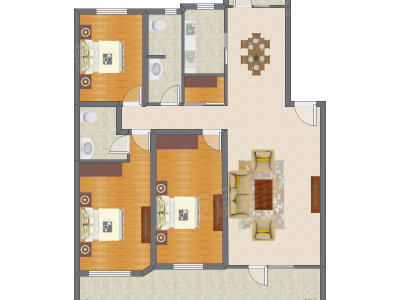 3室2厅 144.60平米