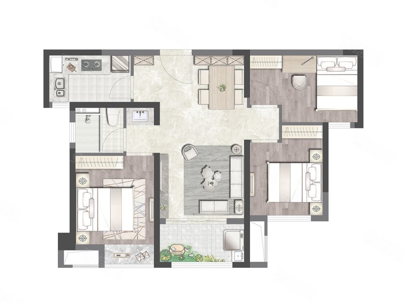 马銮湾地铁口旁,精装三房总价197万,联发臻华府二手