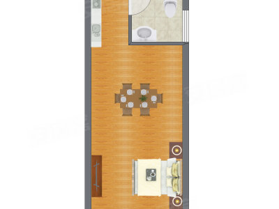 1室1厅 28.46平米