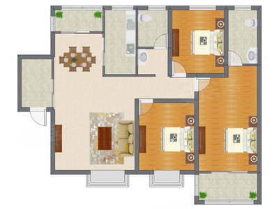 3室2厅 155.80平米