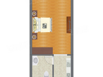1室0厅 27.33平米户型图