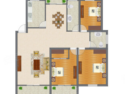 3室1厅 114.31平米