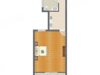 1室1厅 50.60平米