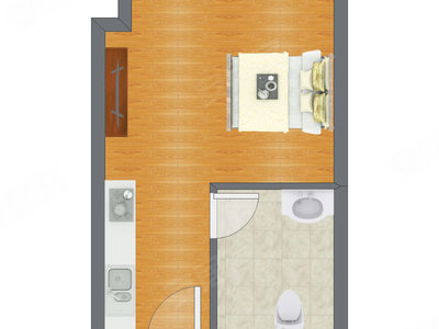 1室0厅 23.15平米户型图
