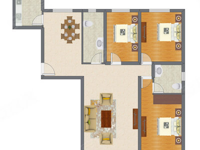 3室2厅 134.30平米
