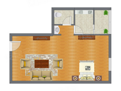 1室0厅 60.70平米户型图