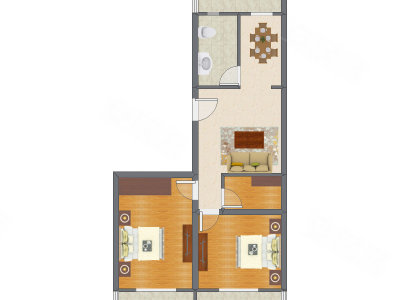 2室2厅 95.74平米