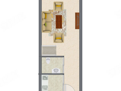2室1厅 32.11平米户型图