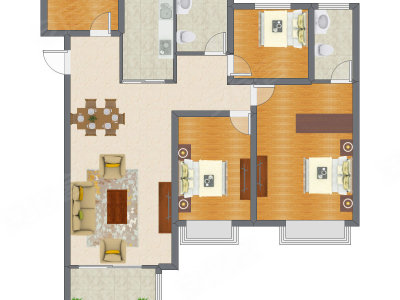 4室2厅 116.71平米