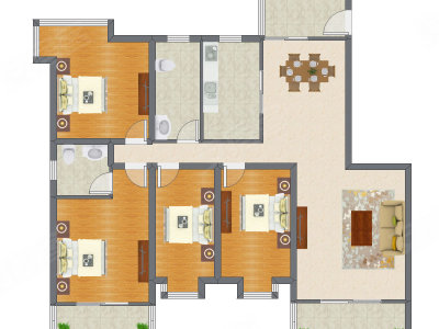 4室2厅 168.70平米