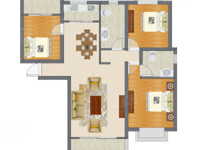 3室2厅 130.15平米