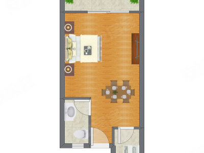 1室0厅 45.56平米