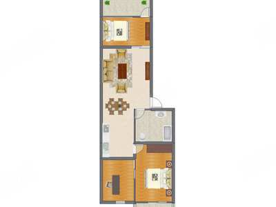 2室2厅 87.80平米