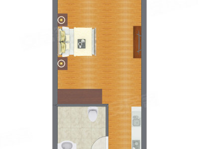 1室0厅 30.91平米户型图