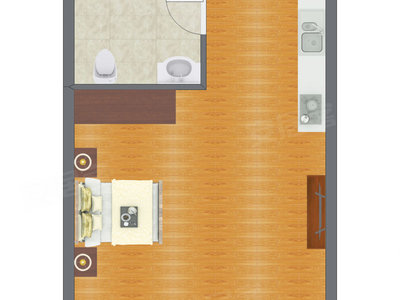 1室0厅 45.00平米户型图