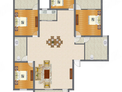 4室2厅 177.00平米
