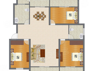 3室2厅 128.48平米