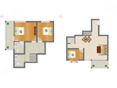 3室2厅 126.73平米户型图
