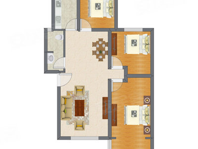 3室2厅 92.57平米户型图