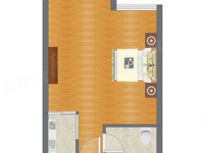 1室0厅 48.92平米户型图