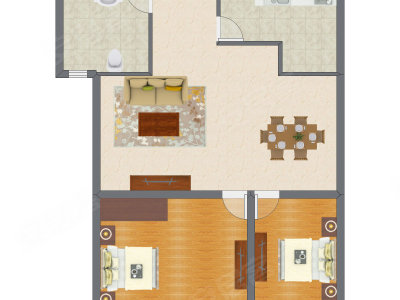 2室1厅 79.28平米户型图
