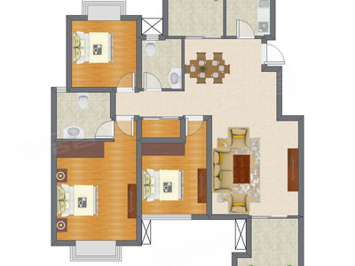 3室2厅 99.86平米