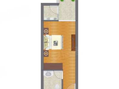 1室0厅 40.30平米户型图