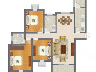 3室2厅 76.65平米