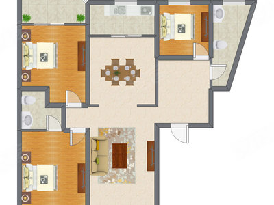 3室2厅 133.01平米