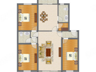 3室2厅 145.31平米