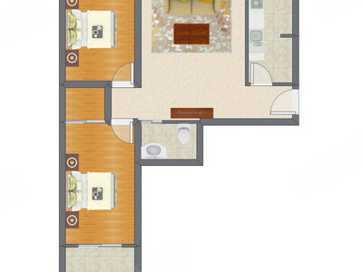 2室1厅 94.79平米户型图