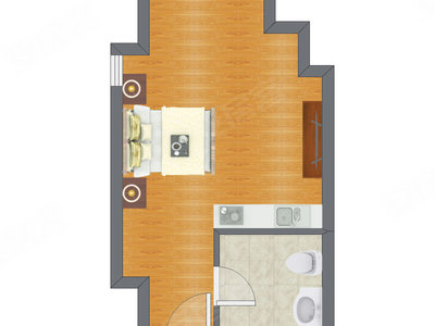 1室0厅 39.15平米