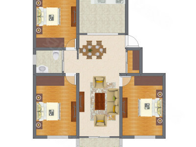3室2厅 130.40平米