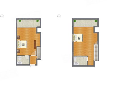 2室0厅 53.88平米户型图