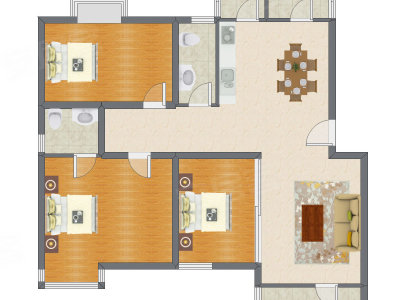 3室2厅 134.01平米