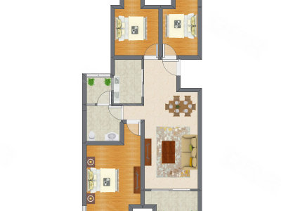 3室2厅 99.90平米户型图