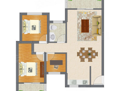 3室2厅 95.25平米户型图