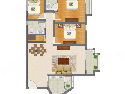 3室2厅 117.60平米